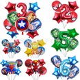 thumbnail image 2 of Birthday balloon aluminum film balloon - Children's birthday party decoration - Captain America birthday number cartoon balloon, 2 of 10