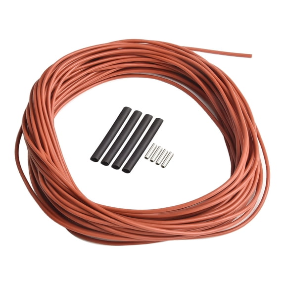 Carbon Fibre Floor Heating Wire 12K 33ohm/m Silicone Insulated Infrared Electric Cable, for Underfloor Heating Systems Red(20m)