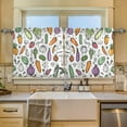 thumbnail image 2 of Yayeee Kitchen Curtains Tier Set of 2 Light Filtering 57"x24" Over Sink Window Panels, Purple Vegetables Pattern, 2 of 7