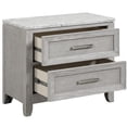 thumbnail image 4 of Benjara Ion 30" Nightstand- 2 Drawers- White Marble Top- Farmhouse Gray Wood, 4 of 6