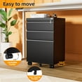 SUNCROWN Mobile File with Wheels, 3 Drawer Metal Office Filing