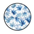 thumbnail image 2 of 36.2 Inch Round Floor Mat Abstract Blue Maple Leaves Carpet Decor Rug for Living Room Bedroom, 2 of 6
