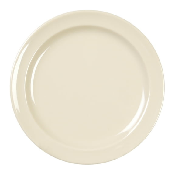 Excellante Nustone tan melamine dinnerware collection 8 inch, round dinner plate, comes in dozen