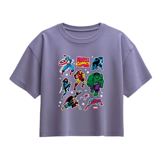 Marvel - Sticker Pack Short Sleeve Boxy Graphic T-Shirt