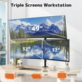 thumbnail image 2 of PUTORSEN Triple Monitor Mount for Up to 49" Ultrawide and 32" Monitors per Side Arm, Extra Tall 3 Monitor Desk Mount Holds up to 44 lbs, VESA 75/100 mm, 2 of 7