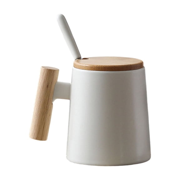 Vikakiooze 450ml Ceramic Mug Tea Bag Lid Wood Handling Tea Mug For Loose Tea Coffee Mug Tea Infuser Surprise Gifts For Family Or Companion