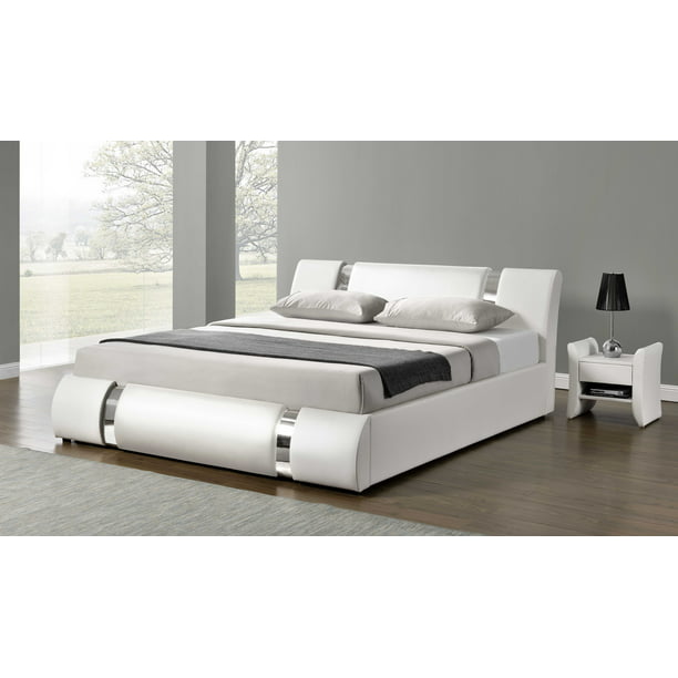Amolife Queen Size Bed Frame With Iron, Queen Size Bed Frame And Headboard White
