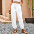 thumbnail image 4 of Yifymode Women Barrel Pants Wide Leg Palazzo Summer Baggy Harem Boho Casual Trousers with Pockets Beach Vacation,White XL, 4 of 6