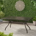 thumbnail image 2 of Rectangular Cast Aluminum Deck Table - Showcasing Wonderful Floral And Umbrella Option Outdoor Adorned With Intriguing Space, 2 of 2
