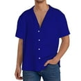 thumbnail image 1 of Fotbe Navy Camisa Estampada de Manga Corta para Hombre, Casual de Verano, Estilo Playero, Sin Arrugas-Small, 1 of 5