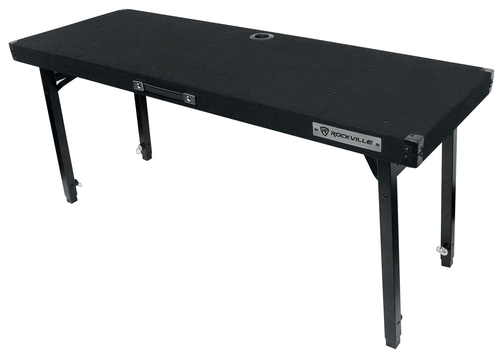 DJ Package w/Black Facade Booth+Bag+2) Totem Stands+Foldable Adjustable DJ Table