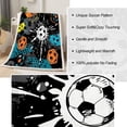 thumbnail image 2 of Soccer Throw Blanket Reversible Sprots Soccer Pattern Blanket for Soccer Fans Teens Boys Kids, Cozy Warm Soft Blanket for All Seasons, Plush Fleece Blanket Sofa Couch Bed 60" X 80", 2 of 6