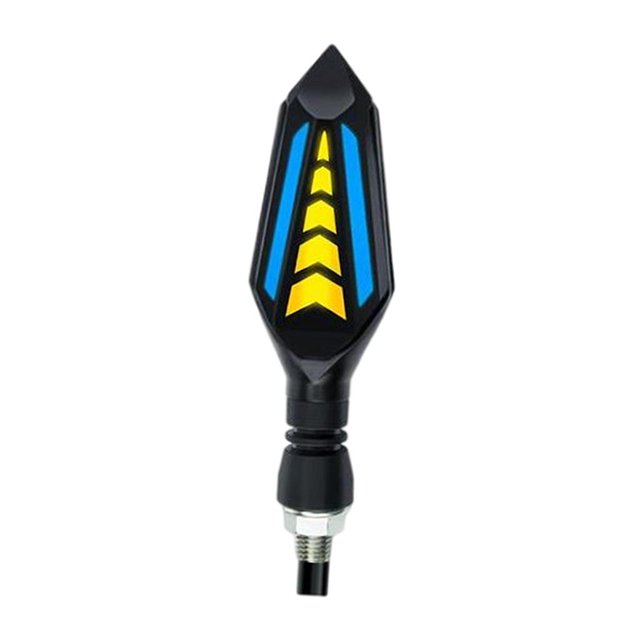 2 piezas de luces LED de señal de giro para motocicleta, accesorios generales, luces intermitentes de modo de flujo, herramientas indicadoras, piezas - Azul Sunnimix Señales de giro