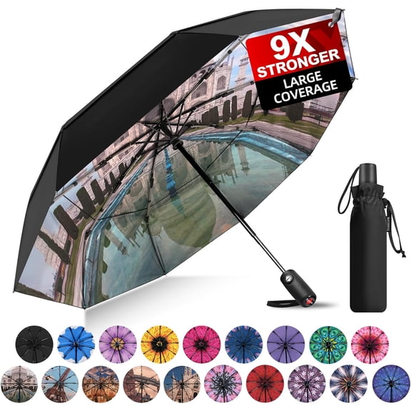 Travel Umbrella for Rain - 2024 Pro-Series Compact, Small for Backpack, Portable, Lightweight, Windproof, Heavy Duty, Automatic Folding