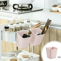 Hanging Storage Basket 5-pack, Plastic Organizer Bins with Handles, 13x12x10cm Small Hanging Buckets for Snacks & Utensils, Non-slip & Easy-clean Design for Kitchen Cart, Office, and Car