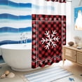 thumbnail image 5 of No Hook Shower Curtain with Built-in Rings - White Christmas Snowflake Washable Waterproof Fabric Bathroom Curtains for Hotel,Rentals, Stall 36 X 72 Inch , Red Black Buffalo Plaid Check Farmhouse, 5 of 9