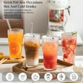 thumbnail image 5 of KEMORELA Ribbed Drinking Glasses ,with Lids and Glass Straws Glass Cup,20 oz - 4 Pack Old Fashioned Glasses,Thickened glass for iced coffees,cocktails and juices, perfect for families and part, 5 of 9