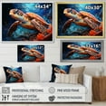 thumbnail image 4 of Designart "Modern Marine Turtle Illustration V" Animals Turtle Floater Framed Canvas Wall Art, 4 of 5