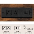 thumbnail image 3 of Narrow Side Table with Charging Station, 3 Tier Slim End Table with Storage Shelf for Small Spaces, Thin Tables Small Nightstand Magazine Rack for Bedroom, Brown, 3 of 7
