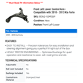 thumbnail image 2 of Front Left Lower Control Arm - Compatible with 2010 - 2013 Kia Forte 2011 2012, 2 of 2