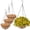 Brown Round Basket, variant on Qenwkxz 4Pcs 10 Inch Hanging Flower Round Basket with Coco Coir Lining Round Metal Hanging Flower Pot with Chain and Hook for Indoor Outdoor Garden Porch