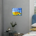 thumbnail image 4 of Sunflower Butterfly Wall Art Bathroom Decor Blue Sky Nature Landscape Canvas Prints Kitchen Pictures Sunflower Painting for Bedroom Artwork Yellow Floral Posters Living Room Home Decorations 12x16", 4 of 6