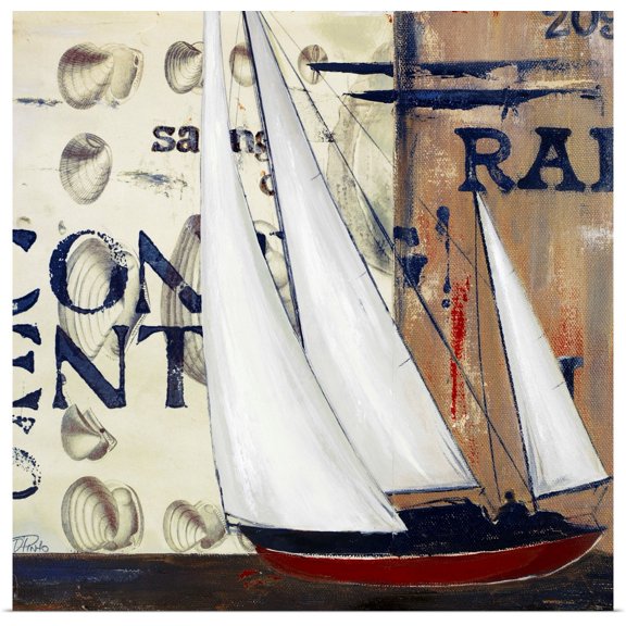 Great BIG Canvas | Rolled Patricia Pinto Poster Print entitled Blue Sailing Race II