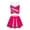 Hot Pink, variant on YiZYiF Girls Cheerleading Costume Outfit Set Sleeveless Top with Pleated Skirt for Stage Performance Red&White 12