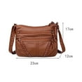 thumbnail image 3 of Women's Vintage Washed Leather Crossbody Bag, Multi-Compartment Phone Purse for Daily Use, 3 of 7