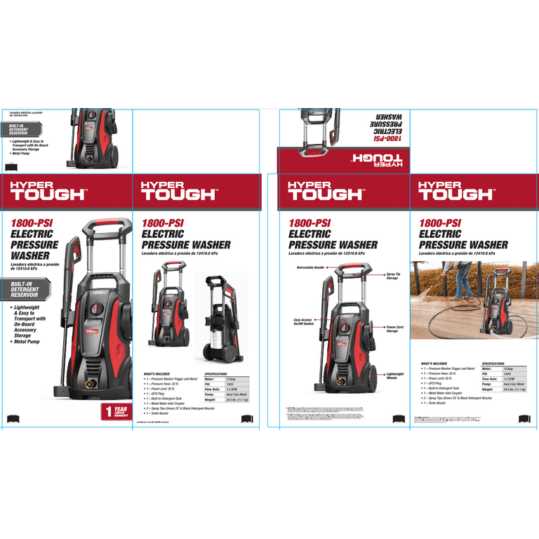 Hyper tough 1600 psi electric pressure washer abw vcl 1600a