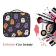thumbnail image 6 of FORMRS Travel Makeup Bag Large Capacity Train Case Cosmetic Organizer with Adjustable Dividers, Orange Halloween Ghosts, 6 of 8