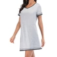 thumbnail image 4 of Camisones holgados de manga corta para mujer, pijamas para descansar, 4 of 8
