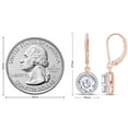 thumbnail image 5 of Halo Lever Back Dangle Drop Earrings Lab Created Moissanite Diamond In 14K Rose Gold Over Sterling Silver Jewelry For Women (G-H Color, 1.50 Cttw), 5 of 8