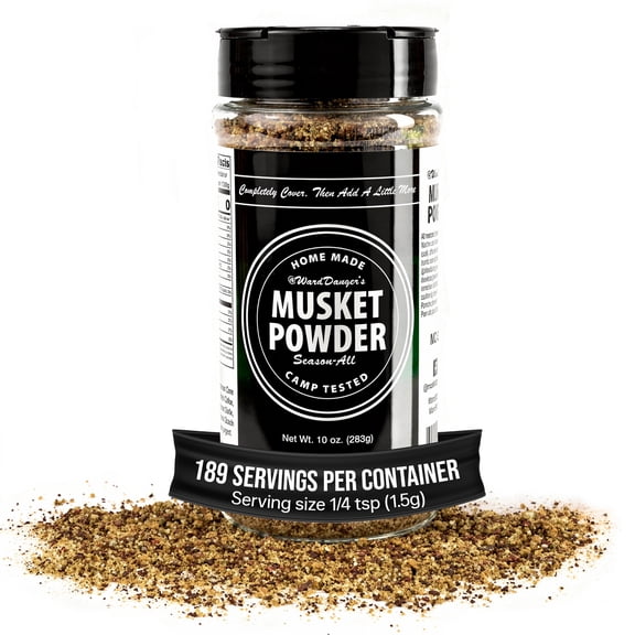 Musket Powder Black Label All Purpose Meat Seasoning Blend – Roasted Coffee Rub for Beef, Pork, Chicken, Grilling, Smoking and Barbecue, 10 oz