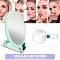 thumbnail image 3 of Dual-Sided Magnifying Handheld Mirror with Folding Handle Portable Travel Makeup 10X 15X Magnification Multifunctional Pedestal ABS 360 Rotation Hook Design, 3 of 8