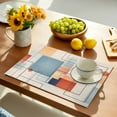 thumbnail image 2 of Placemat Abstract Impressionism Geometric Placemats for Dining Table Square Line Circle Texture Washable Table Mats for Party Kitchen Dining Decoration, 2 of 7