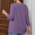 thumbnail image 6 of JUSLIO Plus Size Women Tops Cotton Relaxed Fit Blouses Solid Long sleeve Blouses Purple 2XL, 6 of 8