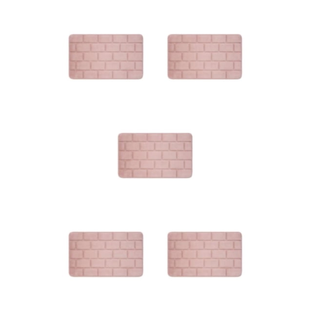 Maytalsory Quick-drying Bathroom Rugs Exquisite Crafted For Easy Cleaning Toilet Rugs Bath Mat Carpets Pink 5PCS