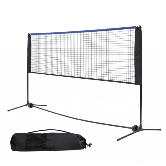 edx Portable Badminton Net Set - 10FT Adjustable Height for Outdoor & Indoor Use, Includes Carry Bag, Easy Setup No Tools Needed, Blue-Black