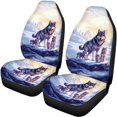 thumbnail image 5 of Pzuqiu Car Seat Covers Full Set Polyester, Compatible with Van Seats Car Interiors, for Cars Trucks, Wolf Family, 5 of 10