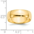thumbnail image 3 of 14K Yellow Gold 14Ky 7mm Ltw Half Round Band Size 11.5 Made In United States hrl070-11.5, 3 of 5