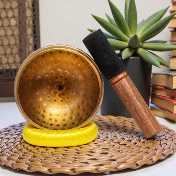 Brass Singing Bowl for Meditation & Sound Healing | Traditional Tibetan Style | Deep Resonance | Ideal for Yoga, Mindfulness & Spiritual Use (6 inch)