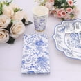 thumbnail image 5 of Efavormart 20 Pack White Blue Chinoiserie Floral Print Paper Napkins, Soft 2-Ply Highly Absorbent Disposable Dinner Napkins, 5 of 10