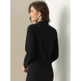 thumbnail image 4 of DARING DIVA Women's Notch Collar Long Sleeve Business Casual Open Front Blazer XS Black, 4 of 6