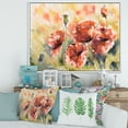 thumbnail image 2 of Abstract Red Poppy On A Field 32 in x 16 in Framed Painting Canvas Art Print, by Designart, 2 of 5