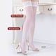 thumbnail image 4 of Medias altas de encaje hasta el muslo, calcetines semitransparentes encantadores para mujer, disfraz de cosplay, color blanco Inevent XX000196-01, 4 of 7