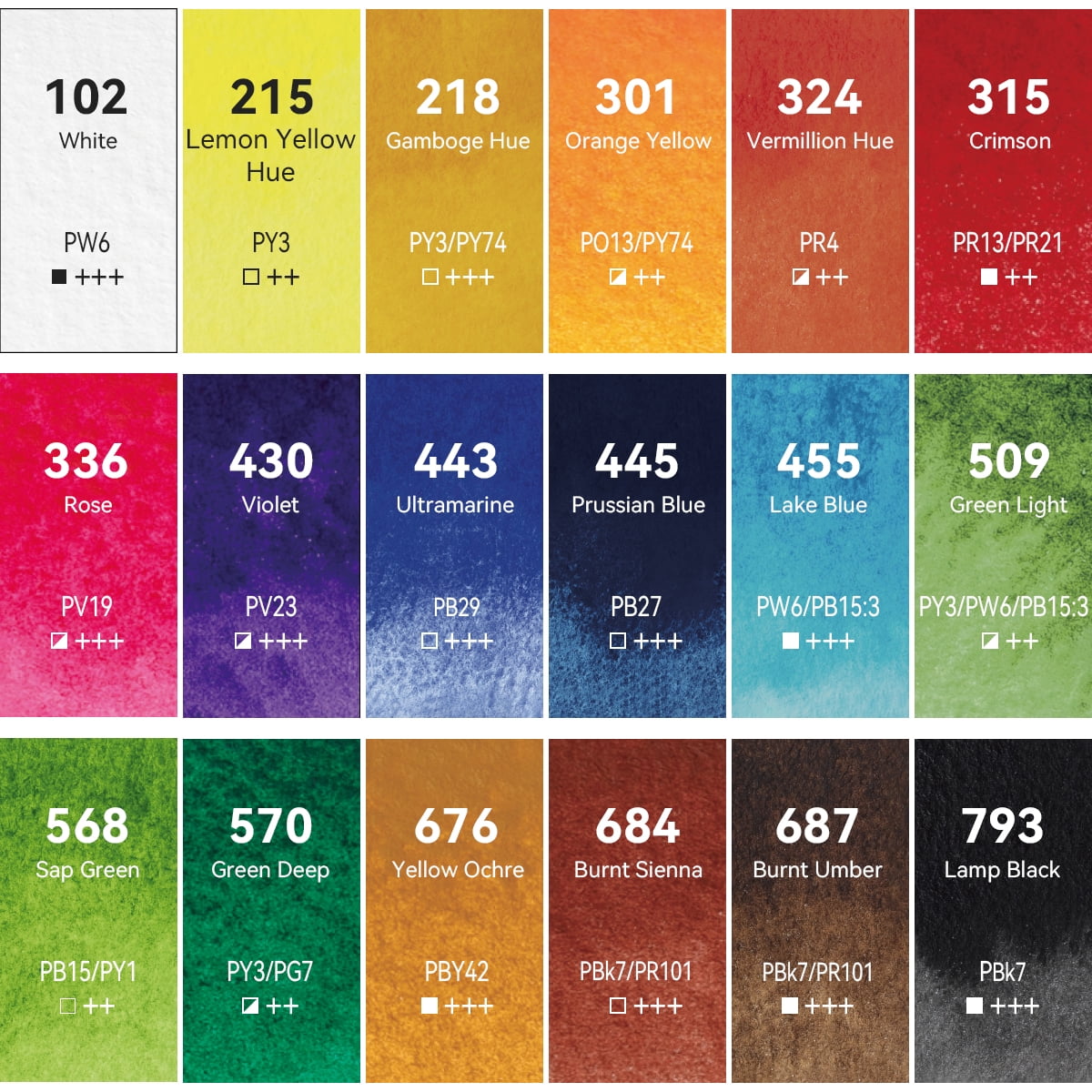 Phoenix 18x12ml Multicolor Matte Watercolor Art Paints 18 Pack