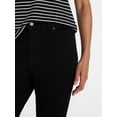 thumbnail image 5 of Time and Tru Women's and Women’s Plus High Rise Straight Leg Jeans with Raw Hem, 27.5” Inseam, Sizes 0-22, 5 of 6