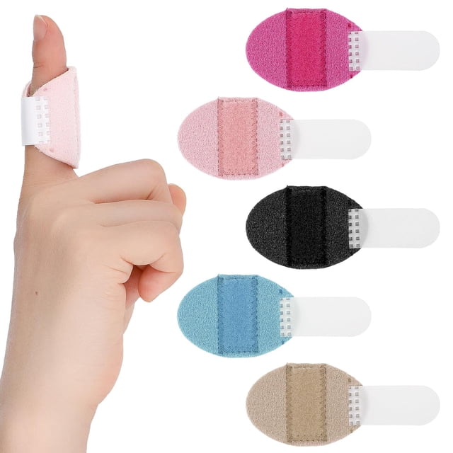 PinesC 5pcs Finger Splint, Single Straps Finger Splint Support Brace Kit Finger Straightener Finger Stabilizer Brace for Broken Strained Sprained Swollen Fingers Assorted