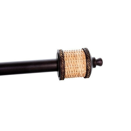Elegant Home Fashions Tahiti Adjustable Single Curtain Rod and Hardware Set